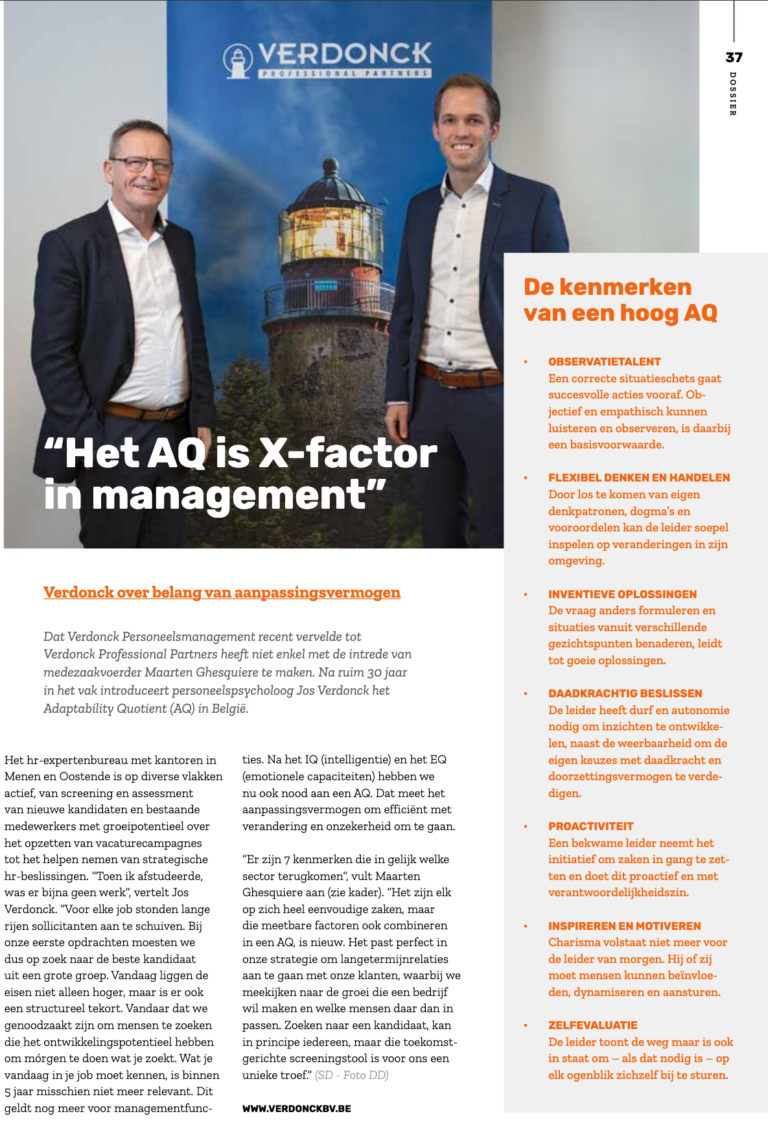 Verdonck Het AQ Is X Factor In Management